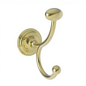Wall Mounted Double <b>Robe</b> Hook Vintage Handmade Aluminum Gold Plated Hardware Accessories - Product Image 1