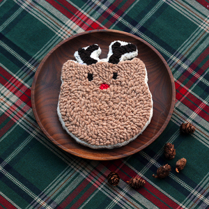 Alfombrilla de Reno, juego de costura para manualidades DIY de Navidad, Kit para principiantes, <span class=keywords><strong>bordado</strong></span> de <span class=keywords><strong>punto</strong></span> de <span class=keywords><strong>cruz</strong></span> <span class=keywords><strong>en</strong></span> tela de algodón, posavasos perforados con aguja - Product Image 2