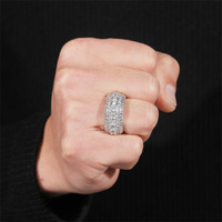 Bague Moissanite à 5 rangées en argent sterling 925, bijoux de mode brillants pour hommes, testeur de diamants réussi, beau cadeau