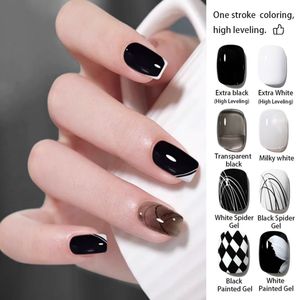 Gel per Unghie UV Fototerapico Versatile Base Nero Puro Bianco Ghiaccio Trasparente Bianco Latte Bianco Albume di Uovo Soak Off per Nail Art e Pittura a Mano - Product Image 1