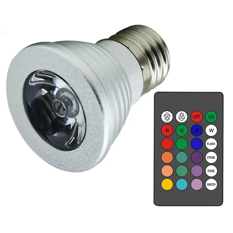 E27 E14 GU10 GU5.3 MR16 LED RGB lampadine per faretti 3W telecomando decorazione della casa lampade che cambiano colore