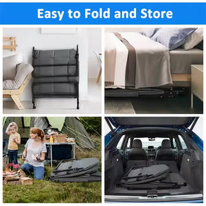 Chaise longue en métal pour camping, lit de plage, lit pliant pour piscine extérieure avec matelas - Product Image 6