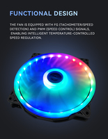 Ventilateur de refroidissement DC silencieux Speedy 200 mm à haut débit d'air, 2800 tr/min, 3 broches, pour boîtier PC