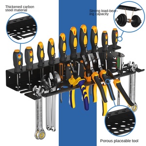 Support mural métallique pour outils, organiseur pour tournevis, pinces, clés, usage garage/atelier, 203x133x68mm, un seul niveau, réutilisable - Product Image 4