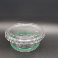 Hoogwaardige biologisch afbreekbare PLA-materiaal plastic fruit snijbekers, transparante ronde voedselverpakkingen met deksels