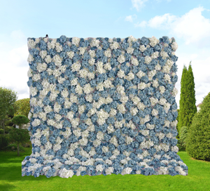 Mur <span class=keywords><strong>de</strong></span> fleurs <span class=keywords><strong>bleu</strong></span> poussière pour décoration <span class=keywords><strong>de</strong></span> mariage, mur <span class=keywords><strong>de</strong></span> fleurs en soie <span class=keywords><strong>bleu</strong></span> hydrangea - Product Image 3