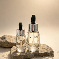 Flacon d'essence en verre, emballage cosmétique de luxe pour sérum, personnalisable, vide, plusieurs tailles, transparent, givré, rose, noir, à vis, carré