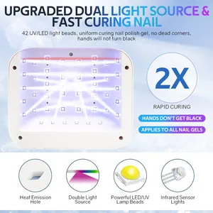 168W Rechargeable UV LED Nail Drying <b>Lamp</b> <b>Wireless</b> 42LEDs Gel Polish Dryer Manicure Machine Rhinestones Cordless Manicure Set - Product Image 3