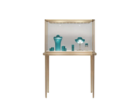 Luxuriöses Schmuckgeschäft-Innendesign Glas-Vitrine LED-Beleuchtung Anpassbare Farbe und Größe für Halsketten- und Ohrring-Präsentation