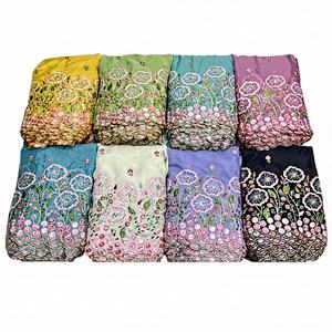 Tissu Georgette Premium Fendy en Maille Warp avec Broderie Florale et Perles, Poids Moyen, Imprimé, Accessoires de Mariage pour Garçons et Filles - Product Image 1