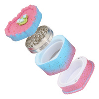 Portable 65mm Métal Plastique Herbe Tabac Broyeur Bonbons Coeur Couleur 4 Pièces Manuel Moderne pour Fumer Accessoires Idée Cadeau pour