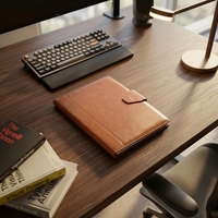 Porte-documents en cuir PU format A4, opaque, imprimé UV, avec pochette, classeur à anneaux, porte-cartes et fermeture magnétique