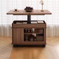 Table basse réglable portable en bois massif Table d'appoint pliante multifonctionnelle pour petit espace de canapé de salon familial