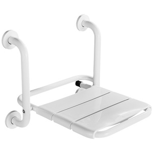 Meiruide Wall Mounted <b>Folding</b> Bathroom <b>Stool</b> With Handrails 250 Jin Load Capacity For Elderly And Disabled Showering Support - Product Image 4