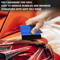 Raclette en plastique à bord en feutre, nouvelle tendance, avec tissu en feutre doux pour le covering automobile, les vitres, le papier peint et les autocollants. Vente en gros.