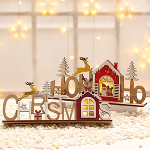 Lettre lumineuse en bois gravée au laser DIY pour décorations et ornements de Noël. - Product Image 1