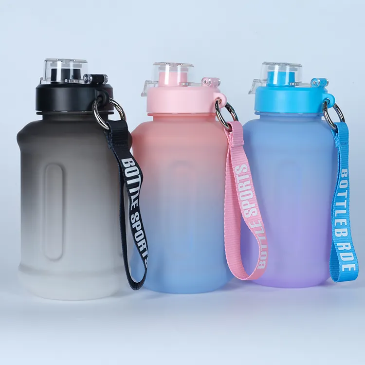 Jarro de meio galão para academia, garrafa de água de meio galão com novo design, 1,5l/2,2l, ideal para beber água