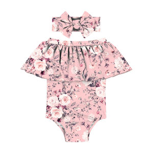 حار الأزياء قبالة الكتف فتاة صغيرة ثونغ قطعة واحدة ملابس السباحة مخصص تصاميم لباس سباحة لفتاة الاطفال لباس بحر للفتيات الاطفال - Product Image 4