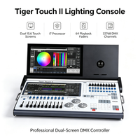 Console d'éclairage Tiger Touch 2 DMX 512, double écran tactile 15,6 pouces, I7, 512 canaux, 64 faders, Windows 10 64 bits, SSD 128 Go