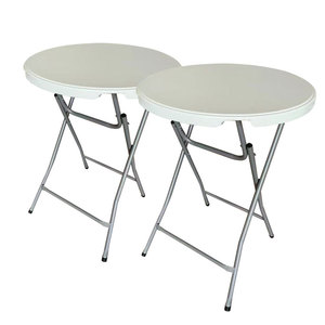 Açık parti kiralama fabrika doğrudan Hdpe plastik katlanır yuvarlak demir kokteyl masaları partiler olaylar kiralama - Product Image 4