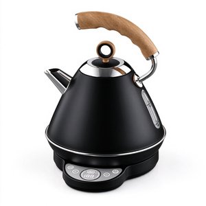 Bouilloire numérique rétro noire 1,0 L avec poignée imitation bois, réglage de la température et maintien au chaud 24h - Product Image 2