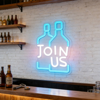 Neonawall Sports Fans & Christmas Gift Givers « JOINS-NOUS » Enseigne néon LED design bouteille pour salle de jeux, décoration de Noël