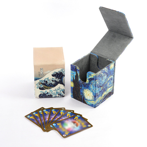 Scatola Porta Carte da Collezione <span class=keywords><strong>in</strong></span> Pelle PU con Chiusura Magnetica, Tema Cielo Stellato Cosmico, per 100+ Carte Singole Protette - Product Image 1
