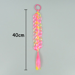 Colorful Bubble Loop <b>Braid</b> Wig Hair Tie Gradient Fake <b>Braid</b> Elastic Hair Rope Girls Festival Party Dress Up Hair <b>Accessories</b> - Product Image 3
