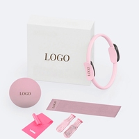 Bande de Résistance en Latex Rose pour Yoga et Pilates avec Kit d'Accessoires Pilates, Tissu Extensible, Prix Usine, Logo Personnalisé, pour Femmes
