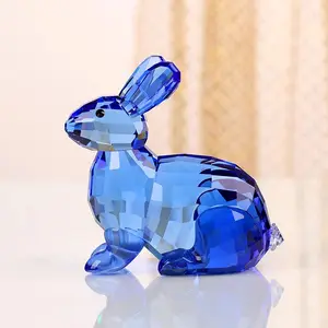 Adornos de conejito de cristal doce animales del zodiaco decoraciones de escritorio