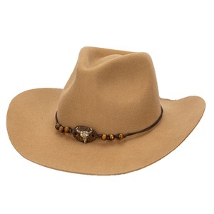 Topi Bulu Gaya Vintage Barat Unisex Berkualitas Tinggi 100% Wol Felt untuk Musim Semi Gugur, Pesta Wanita, Topi Fedora Pelindung Matahari - Product Image 5