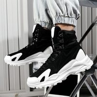 Bottes de sport en maille doublées de coton chaudes pour l'hiver, à lacets, personnalisables avec logo de marque, pour hommes
