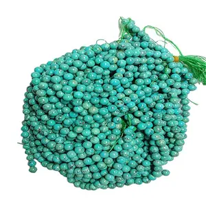 Turchese Naturale Compresso Turchese UN Rotonda perline Blu della pietra preziosa corde