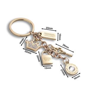 Llaveros de Lujo con Colgantes Variados, Corona Dorada, Diamantes de Imitación, Aleación de Zinc, Regalos y Souvenirs - Product Image 3