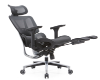 Chaise de bureau ergonomique moderne à hauteur réglable, design exécutif, pour la maison, en tissu maillé blanc personnalisé, en alliage d'aluminium, pliable, pour hôtel