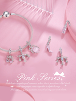 Mode pendentif à breloque chaud romantique rose arc S925 argent pendentif bijoux accessoires doux bricolage perles
