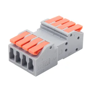 Hot Selling Fast Install Connecting Cable Clamp Terminal Block Male Female Splice Spring Push Lever Wire Connector