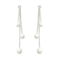 Pendientes de borla de latón con circonitas para mujer, chapados en plata, estilo de lujo ligero, para fiesta, nuevo estilo, atmosféricos, exagerados, Yiwu Bijoux
