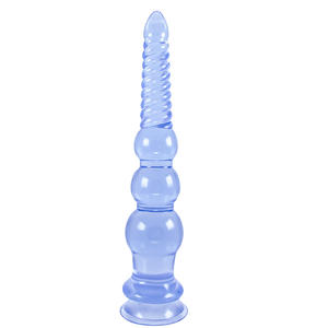 Hula Kraal Zuignap Slanke Pvc-Vormige Anale Plug Kristallen Transparante Bal Lange Anale Strook Aan De Achterkant Van De Anus - Product Image 3