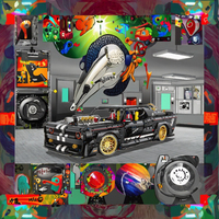 GULY 10637 3751PCS Série de voitures statiques 1:8 Challenger Supercar Modèle de construction en blocs de plastique ABS Jouet éducatif