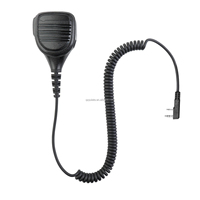 Microphone dynamique portable à 2 broches de type K avec bouton PTT pour épaule, appels clairs, compatible avec les radios bidirectionnelles de type K, micro-haut-parleur à distance