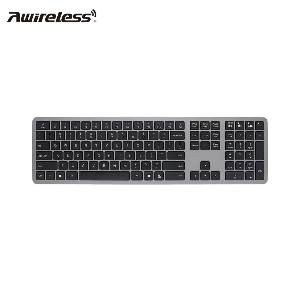 Awireles Full Size Keyboard Ergonomic Japanese English Arabic Spanish Bluetooth Keyboard For Pc Mac Android