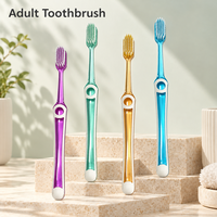 Brosse à dents manuelle pour adultes avec logo personnalisé, manche transparent, poils doux, qualité supérieure, soins dentaires