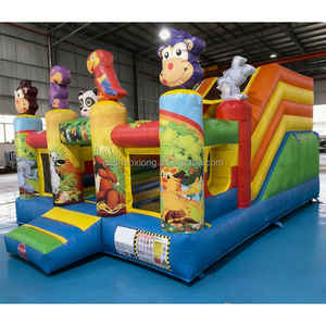 Château gonflable parc extérieur Safari aventure thème Combo Animal château gonflable avec toboggan pour enfants maison de rebond gonflable - Product Image 2
