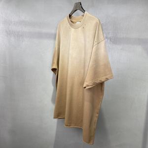 Logo personnalisé 100% coton été lavage à l'acide vaporisateur double manches en détresse impression haute couture décontracté surdimensionné T-shirts pour hommes - Product Image 4