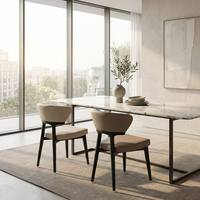 Chaise de salle à manger minimaliste moderne de style nordique avec revêtement en cuir PU pour hôtel, restaurant de luxe et salle à manger
