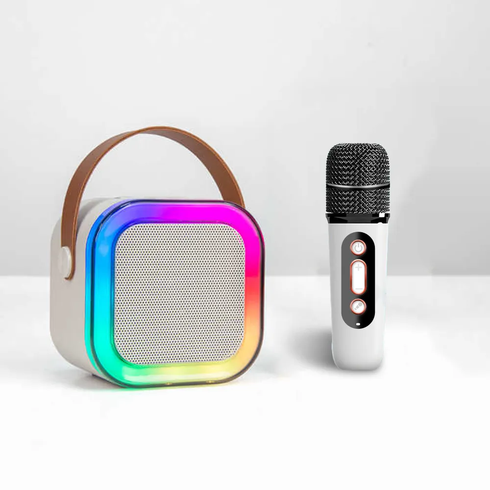 Mini boîte de fête sans fil pour intérieur extérieur multifonction K Song Haut-parleur portable Chant Karaoké Bluetooth Haut-parleur pour microphone à domicile