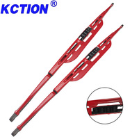 Pluma Limpiaparabrisas Universal K-102A Cromada Roja para Q7 Corolla con Placa Presurizada de Caucho Natural