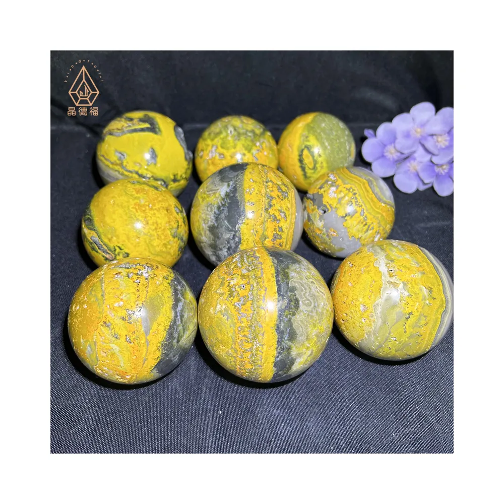 Kindfull Groothandel Bumble Bee Jasper Bol Reiki Stenen Fengshui Quartz Crystal Bumble Bee Jasper Balletjes Voor Collectie