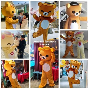 Disfraz de Mascota de Oso de Cabeza Grande Famoso en Internet, Peluche de Dibujos Animados Caminante, Oso Pippi Bailarín, Divertido Disfraz Inflable con Cabeza de Muñeco - Product Image 4
